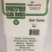 EVERGREEN 4542 .075 STYRENE BATTEN SIDING