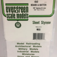 EVERGREEN 4543 .100 STYRENE BATTEN SIDING