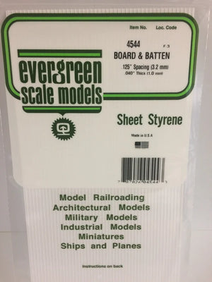 EVERGREEN 4544 .125 STYRENE BATTEN SIDING