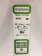 EVERGREEN 8408 .043 X .090 STYRENE HO SCALE STRIPS (4X8)