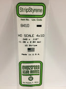 EVERGREEN 8410 .043 X .112 STYRENE HO SCALE STRIPS (4X10)
