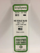 EVERGREEN 8610 .066 X .112 STYRENE HO SCALE STRIPS (6X10)