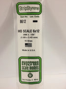 EVERGREEN 8612 .066 X .135 STYRENE HO SCALE STRIPS (6X12)