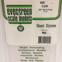 EVERGREEN 9005 .005 CLEAR STYRENE SHEET