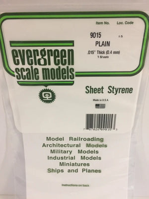 EVERGREEN 9015 .015 STYRENE PLAIN SHEET