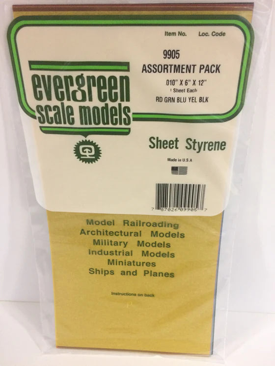 EVERGREEN 9905 .010 ASSORTMENT TRANSPARENT SHEETS