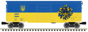 ATLAS 50006268 N TRAINMAN ACF BOX CAR UKRAINE RELIEF